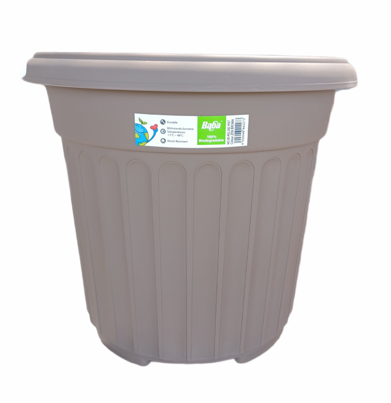 Baba Brand RD-392 Plastic Pot Zen Brown