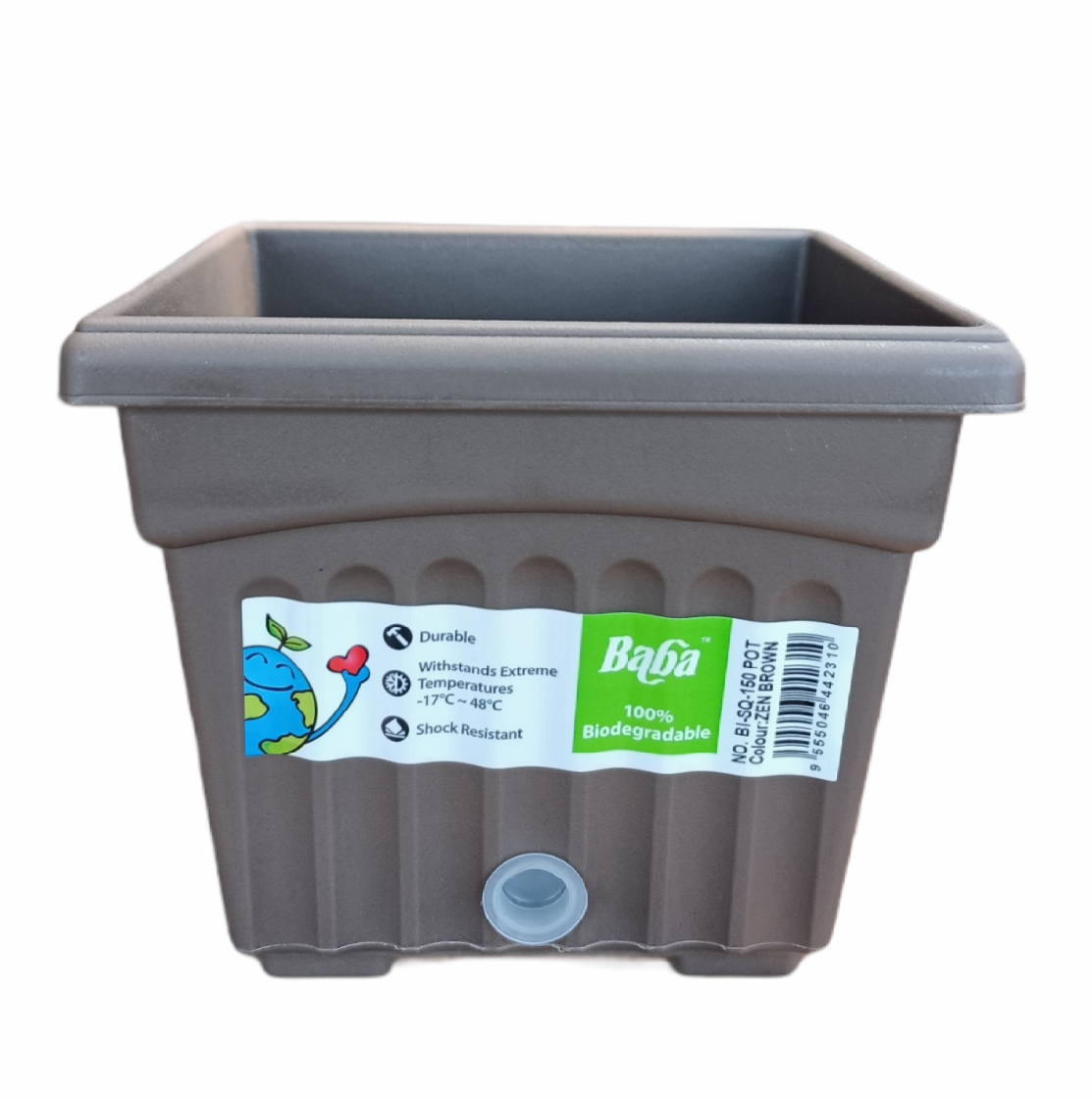 Baba Brand SQ-150 Plastic Pot Zen Brown 