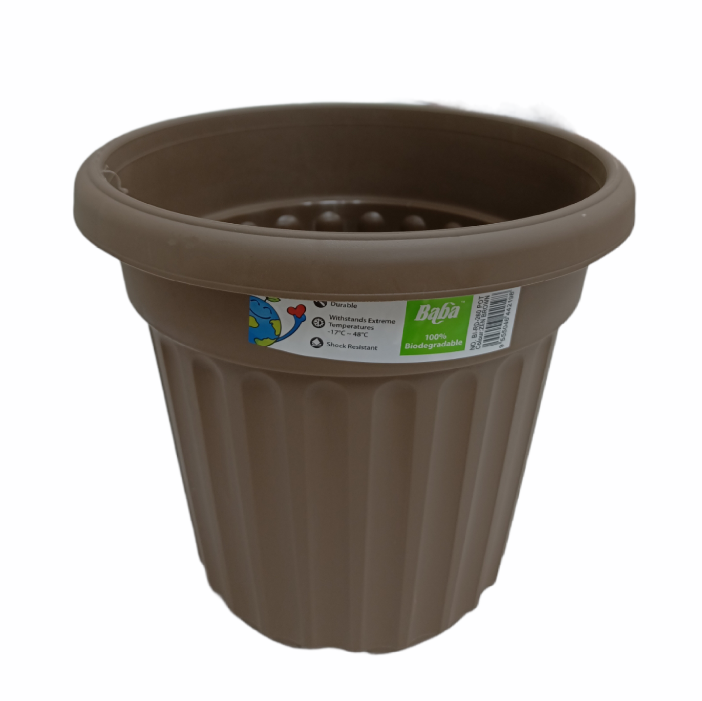 Baba Brand RD-260 Plastic Pot Zen Brown