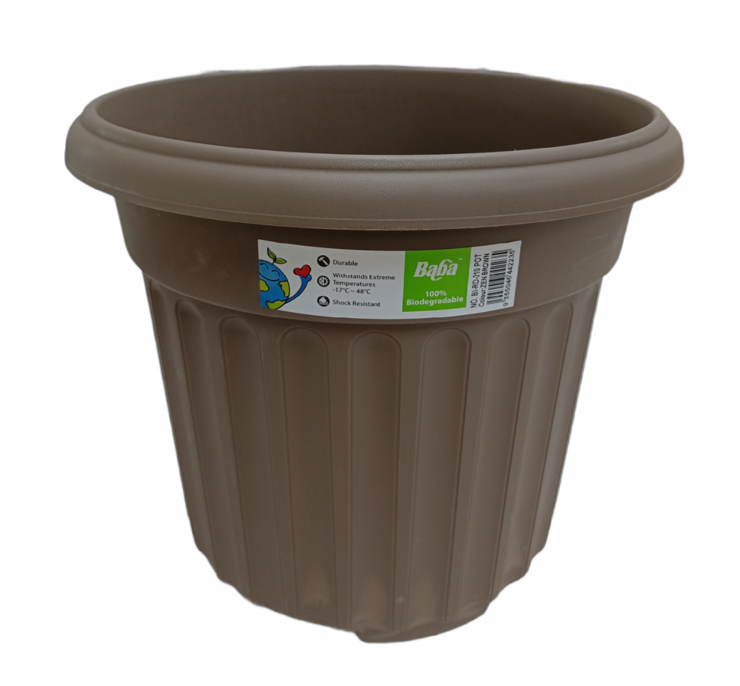 Baba Brand RD-310 Plastic Pot Zen Brown